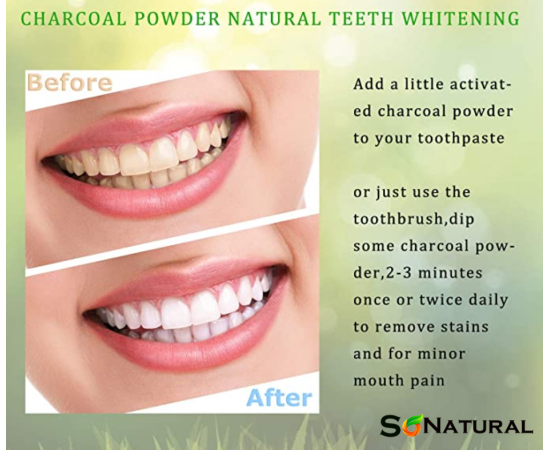 SoNatural - Activated Charcoal Powder - Teeth Whitening- Detox - Food Grade Teeth Whitening - 50G