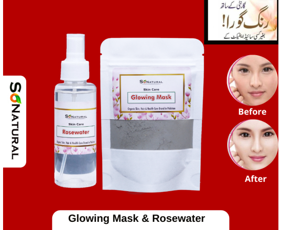 SoNatural - Glowing Mask 60G & Rosewater - Best Combo - 120Ml