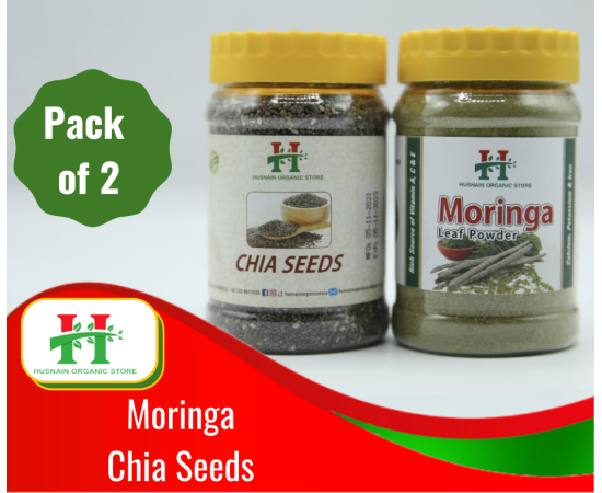 Husnain Organic Store - Chia Seeds & Moringa - 200G