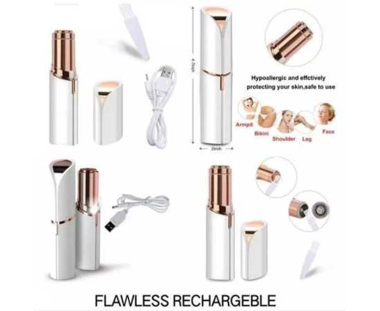 Rechargable Flawless Women Painless Hair Remover Face Facial Hair Remover