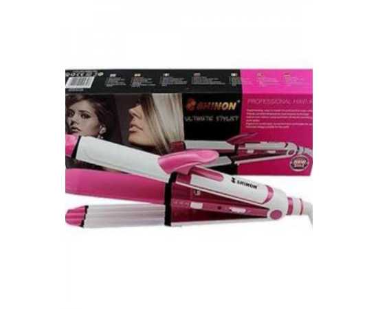 Shinon Sh-8088 3 In 1  Hair Styling Machine -Straightener Curler Crimper