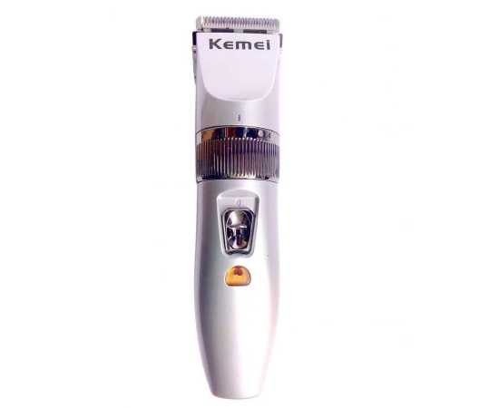 Kemei - Professional Hair Clipper  With Adjustable Gear And 4 Clips- Silver