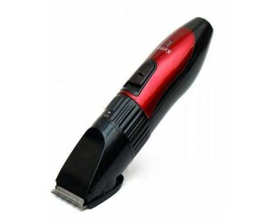 Kemei Electric Rechargeable Hair And Beard Trimmer - Red And Black