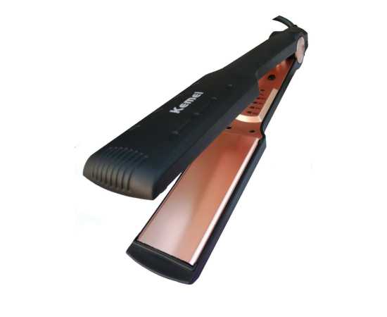Kemei - Professional Hair Straightener Brush - Black