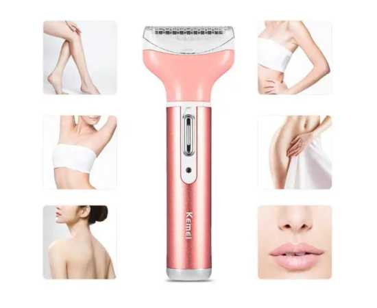 Kemei - 4 In 1 Rechargeable Lady Shaver Eyebrows Trimmer Nose Trimmer Body Shaver