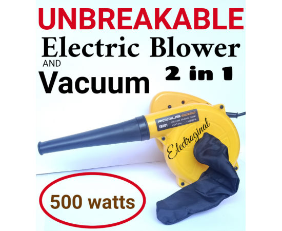Unbreakable Electric Air Blower And Vacuum Cleaner 2 In 1 500 Watts