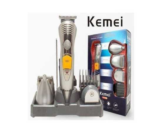 Kemei  Original 7 In 1 Shavings Kit - Silver & Black