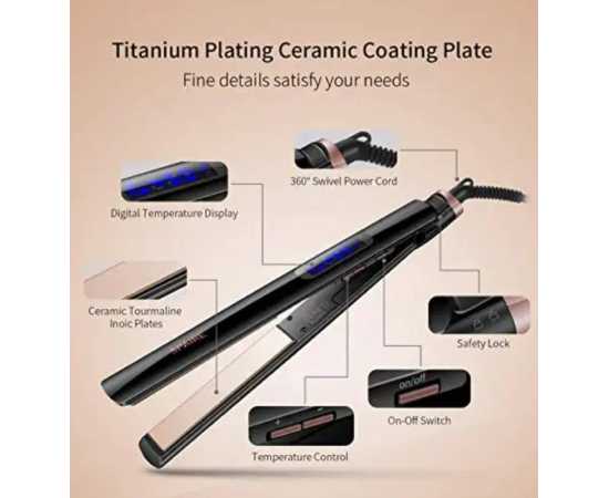 Spaire Hair Straightener Brush For Women - Black