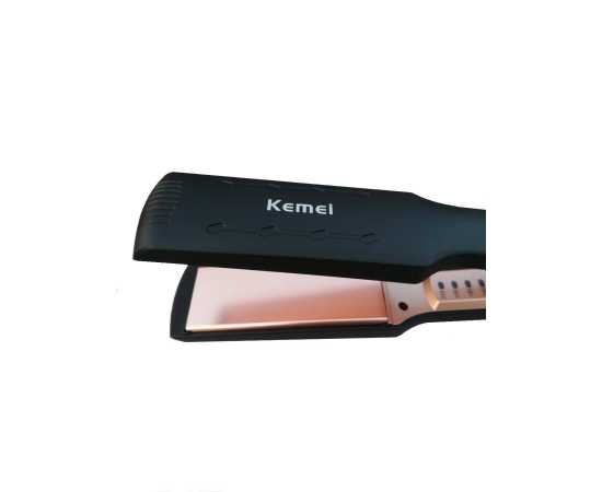Kemei - Professional Hair Straightener Brush - Black
