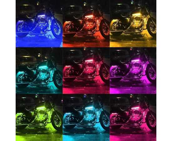 2 Pcs Car & Bike RGB Strip light Waterproof Flasher Strobe