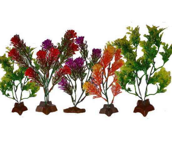 Pack Of 5 Pieces large Artificial long Underwater Plant Grass With Stone For Aquarium Fish Tank