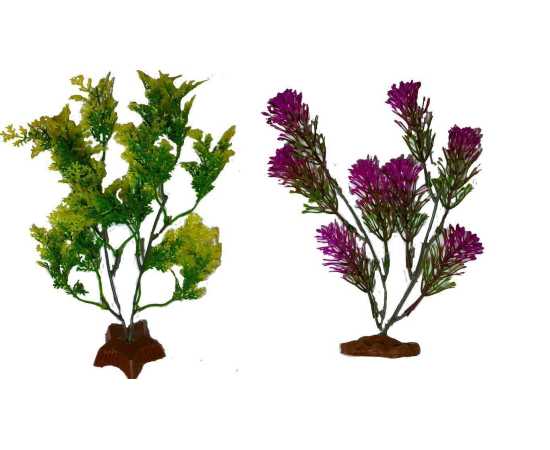 Pack of 2 Artificial Green large Underwater Plant Grass With Stone For Aquarium Fish Tank