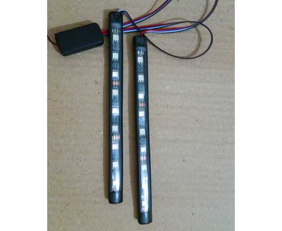 2 Pcs Car & Bike RGB Strip light Waterproof Flasher Strobe