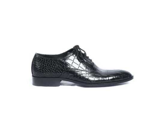 Amani Boston Oxford Leather Shoes For Men - Black