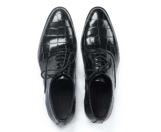 Amani Boston Oxford Leather Shoes For Men - Black