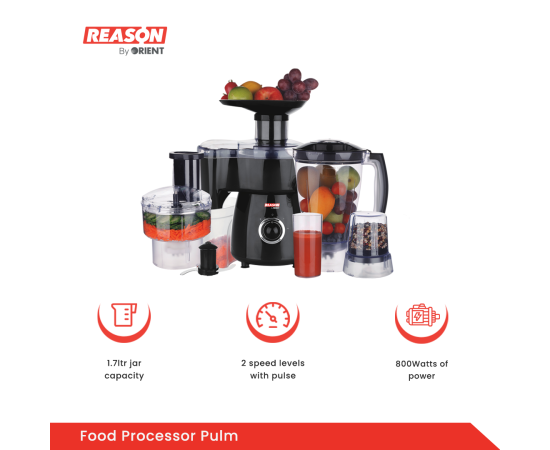 Reason by Orient - Food Processor Plum 700W Black RS-F7010