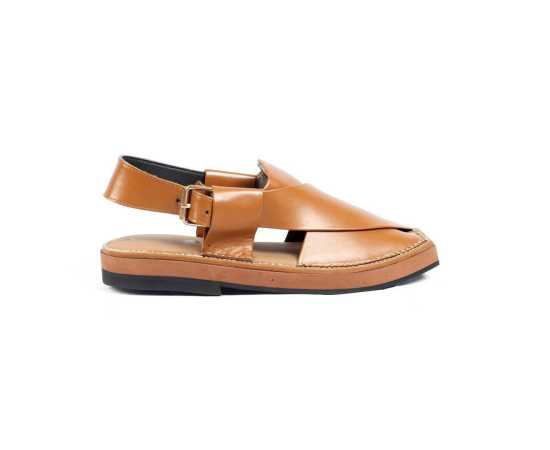 Amani Kaptaan Peshawari Chappal - Mustard