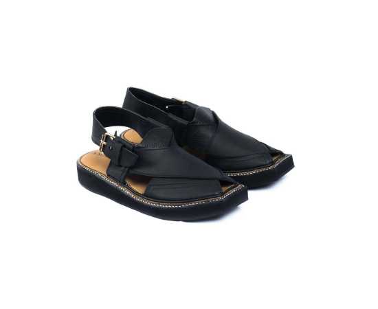 Amani Maqdur Peshawari Chappal - Black