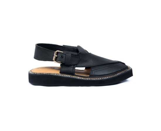 Amani Maqdur Peshawari Chappal - Black