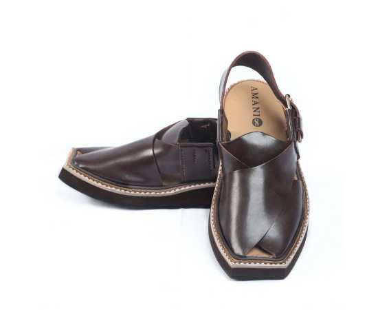 Amani Maqdur Peshawari Chappal For Men - Brown