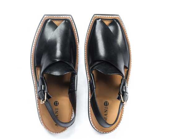 Amani Maqdur Peshawari Chappal For Men - Pitch Black