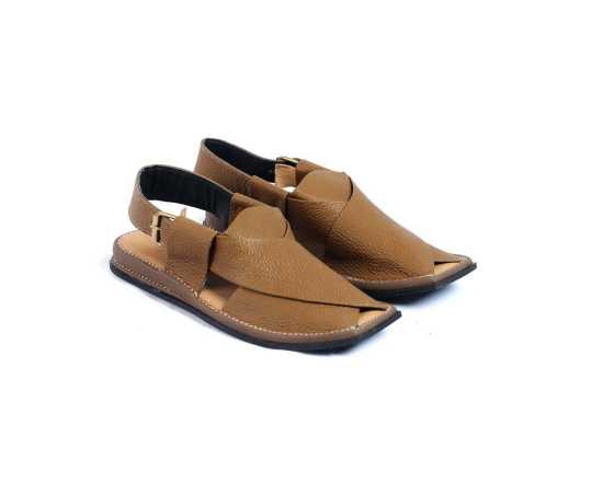 Amani Mashaal Peshawari Chappal For Men - Light Brown