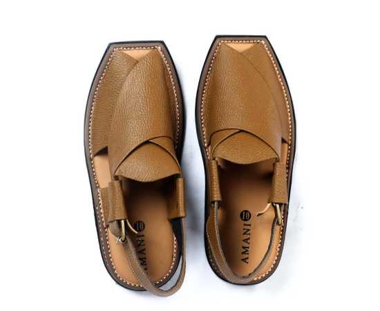 Amani Mashaal Peshawari Chappal For Men - Light Brown
