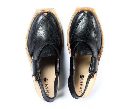 Amani Narozi Peshawari Chappal For Men - Black Amani Narozi Peshawari Chappal For Men - Black