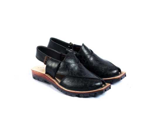Amani Narozi Peshawari Chappal For Men - Black Amani Narozi Peshawari Chappal For Men - Black