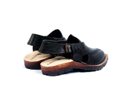 Amani Narozi Peshawari Chappal For Men - Black Amani Narozi Peshawari Chappal For Men - Black
