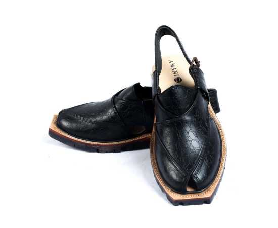 Amani Narozi Peshawari Chappal For Men - Black Amani Narozi Peshawari Chappal For Men - Black