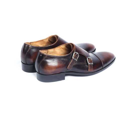 Amani Sau Paulo Double Monkstrap Leather Shoes For Men