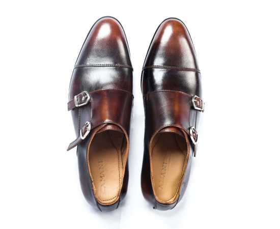 Amani Sau Paulo Double Monkstrap Leather Shoes For Men
