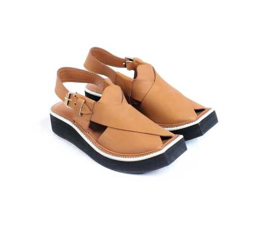 Amani Sultan Peshawari Chappal For Men - Light Brown