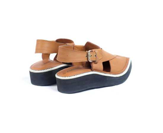 Amani Sultan Peshawari Chappal For Men - Light Brown