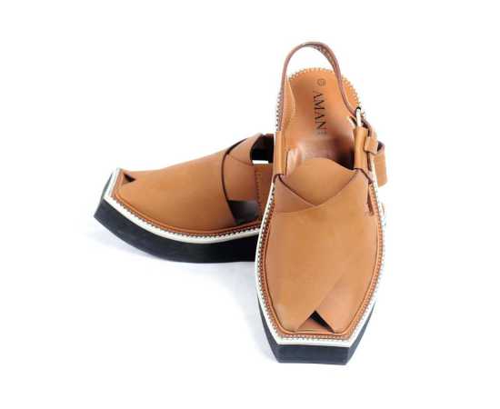 Amani Sultan Peshawari Chappal For Men - Light Brown