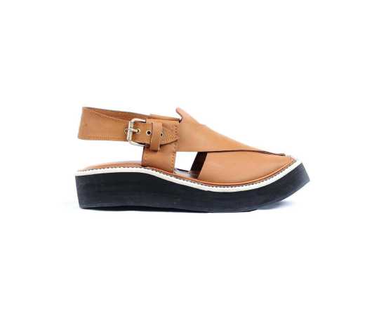 Amani Sultan Peshawari Chappal For Men - Light Brown