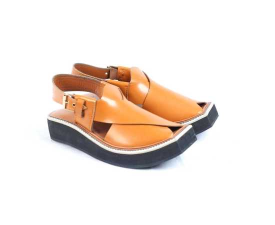 Amani Sultan Peshawari Chappal For Men - Mustard