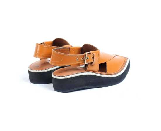 Amani Sultan Peshawari Chappal For Men - Mustard