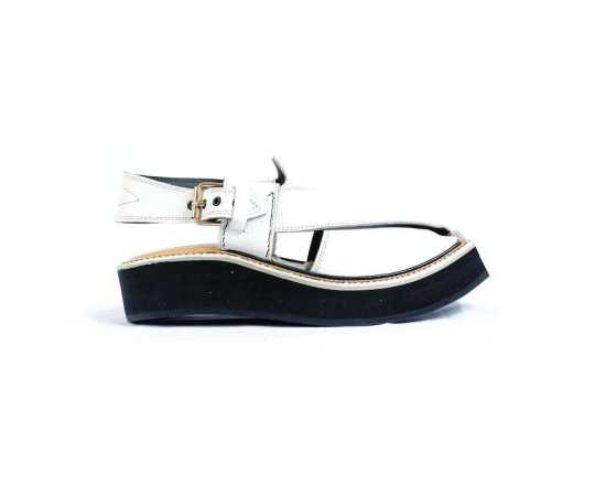 Amani Sultan Peshawari Chappal For Men - White