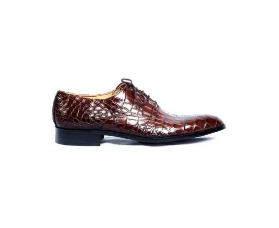 Amani Valencia Croco Oxford Leather Shoes For Men