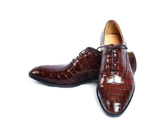 Amani Valencia Croco Oxford Leather Shoes For Men