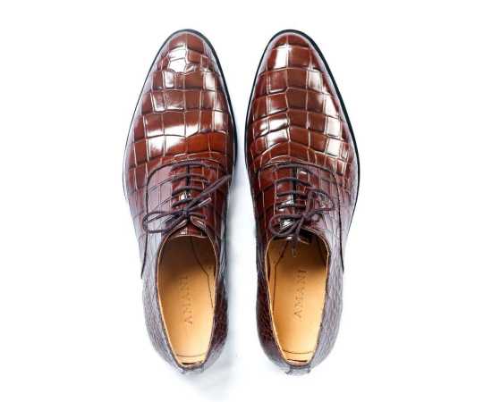 Amani Valencia Croco Oxford Leather Shoes For Men