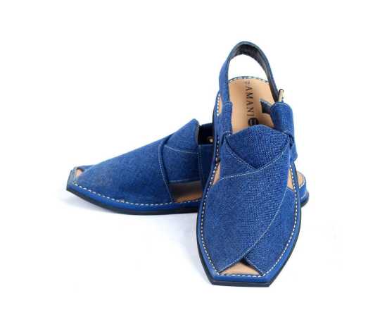 Amani Zalmi Peshawari Chappal For Men - Blue Amani Zalmi Peshawari Chappal For Men - Blue