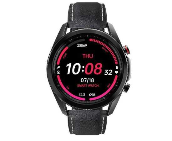 LUNIO Smart Watch Black Leather Fancy StrapLUNIO Smart Watch Black Leather Fancy Strap