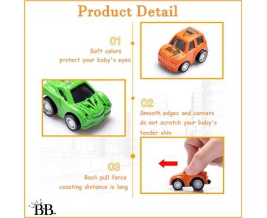 Baby Bank - Mini Pull Back Car toys for Kids - Pack of 10