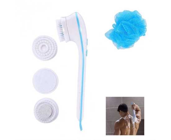 5 In 1 Electric Shower Brush Spin Spa Multi-Functional Long Handle Bath Scrubber