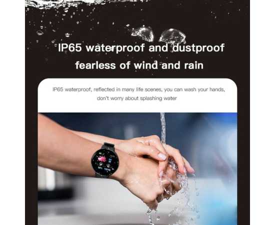 D18 Smartwatch IP65 Waterproof - Black