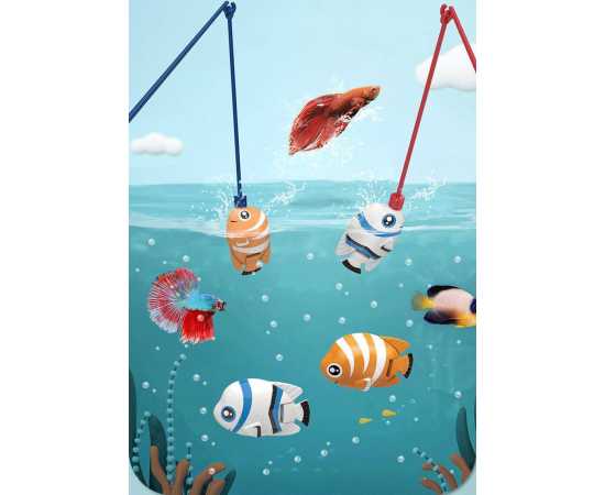 Electric Water Circulation Fish Tank Set Music Light Aquarium Parent Fishing Toy Game