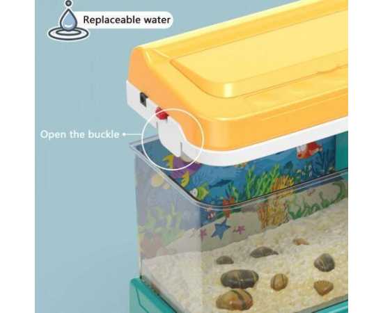 Electric Water Circulation Fish Tank Set Music Light Aquarium Parent Fishing Toy Game